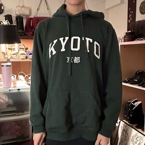 dark green oversized kyoto hoodie